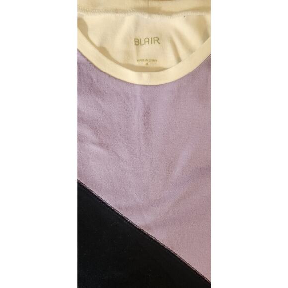 Vintage Blair Geometrical Top Womens size Medium Black Essential knit - Picture 2 of 8